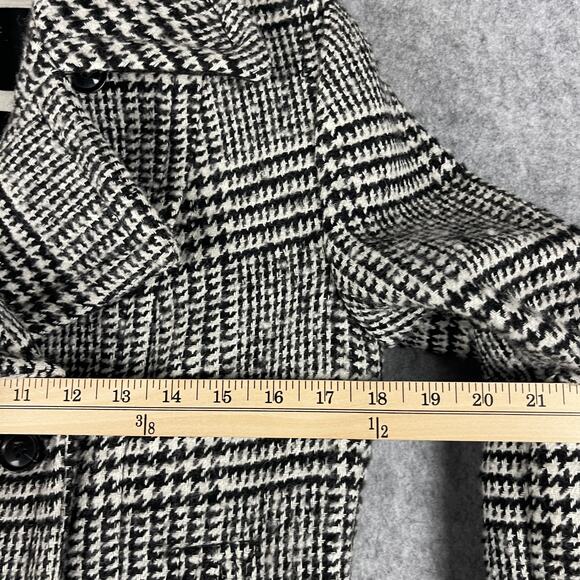 Banana Republic Wool Blend Coat Womens 6 Tall Houndstooth Double Breasted Preppy - Picture 8 of 14